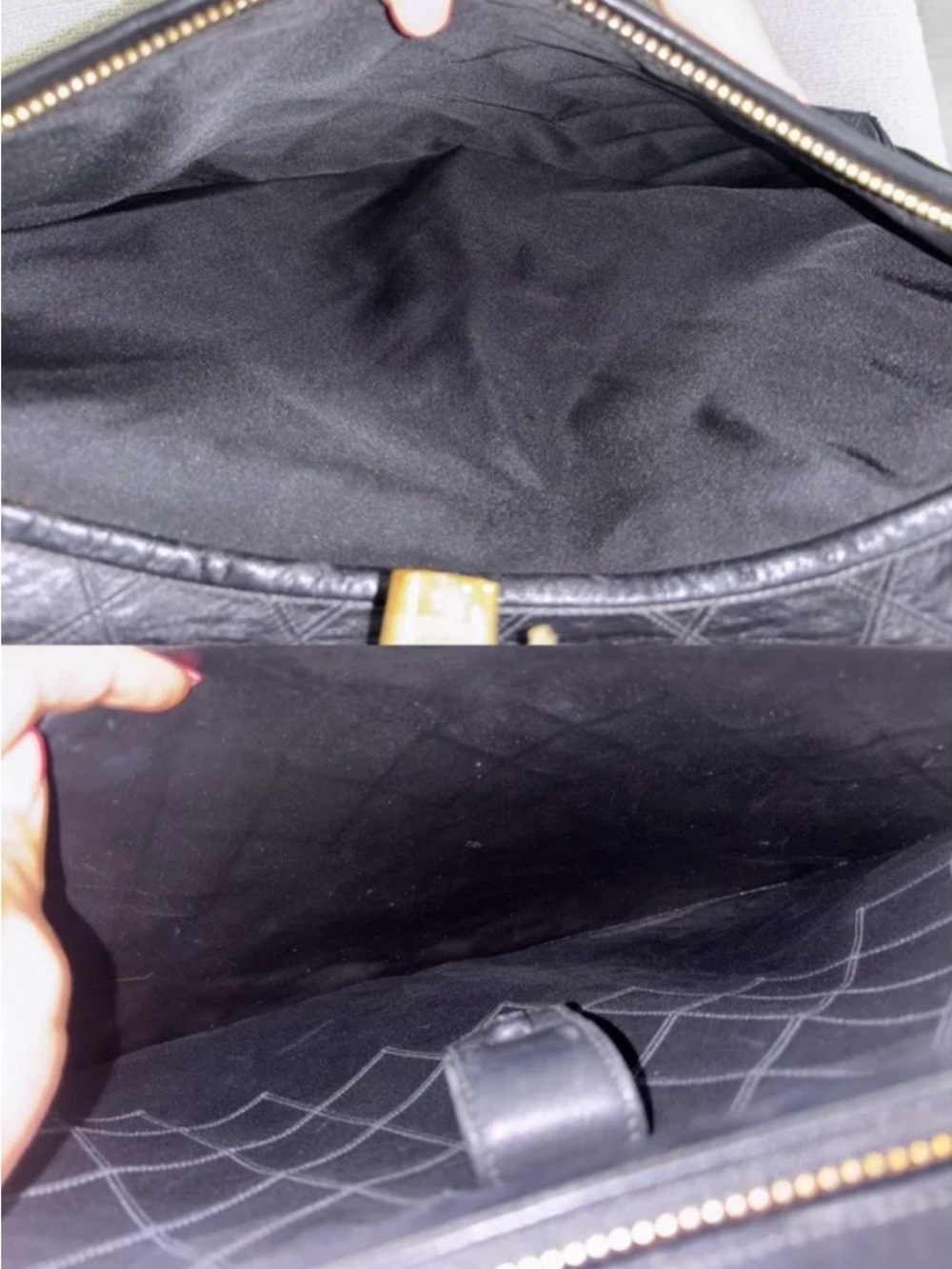 CHANEL Black Quilted Leather Shoulder Bag with Zipper - Picture 8 of 15
